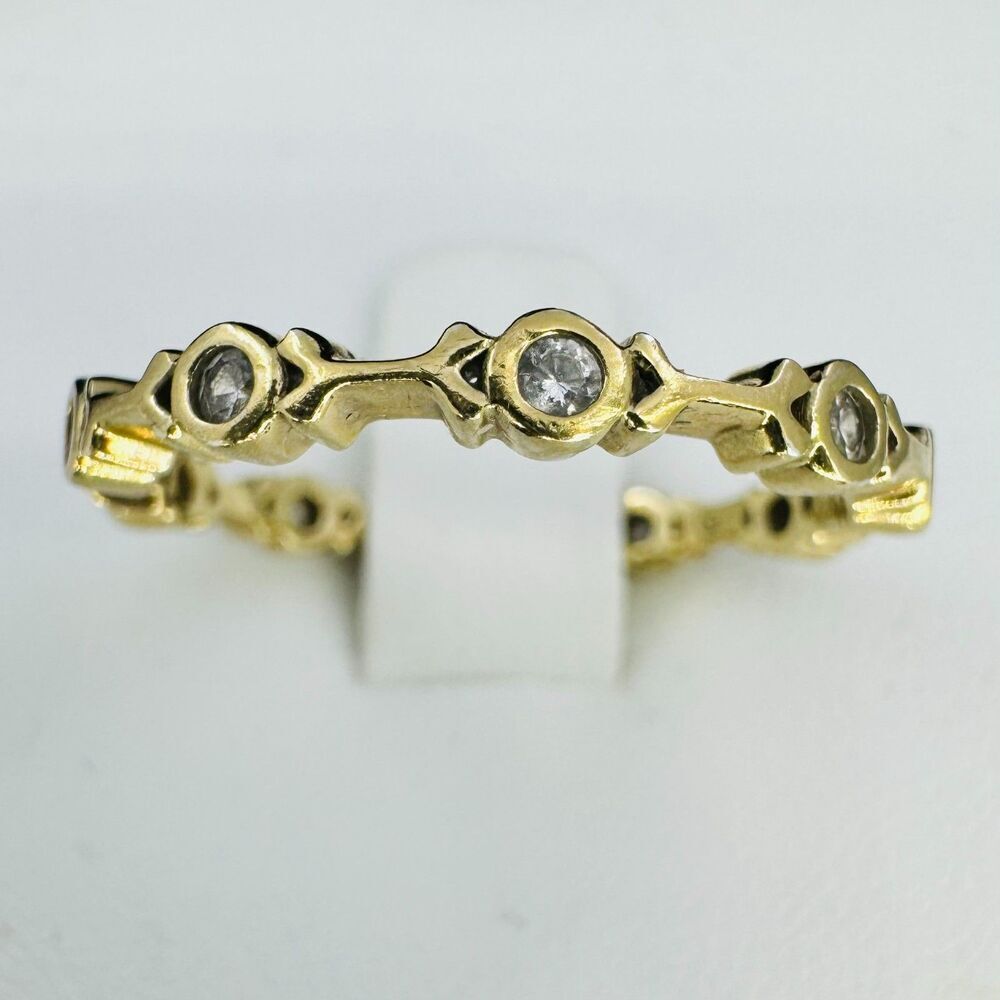 Sterling Silver Over Gold Cz Stackable Ring Size … - image 4